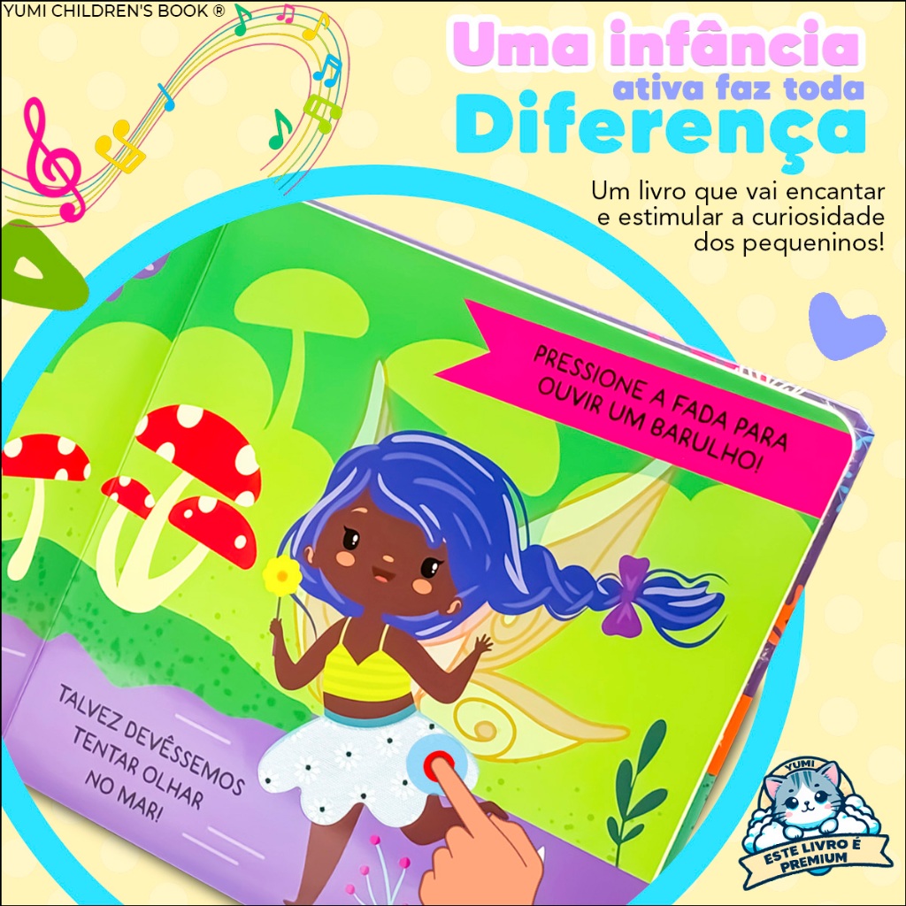 Livro Sensorial Bebê Você Viu uma Sereia? Toque E Ouça | Sons E Texturas | Coleção Premium Educativo · foto 2