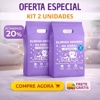 KIT 2 Unidades Eliminador de Odores Pó Higiênico Pet Zap - Escolha seu aroma em Oferta na Shopee