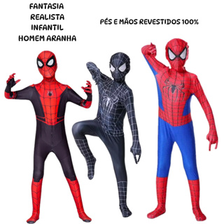 FANTASIA HOMEM ARANHA INFANTIL REALISTA MACACAO DE FANTASIA MENINO em Oferta na Shopee