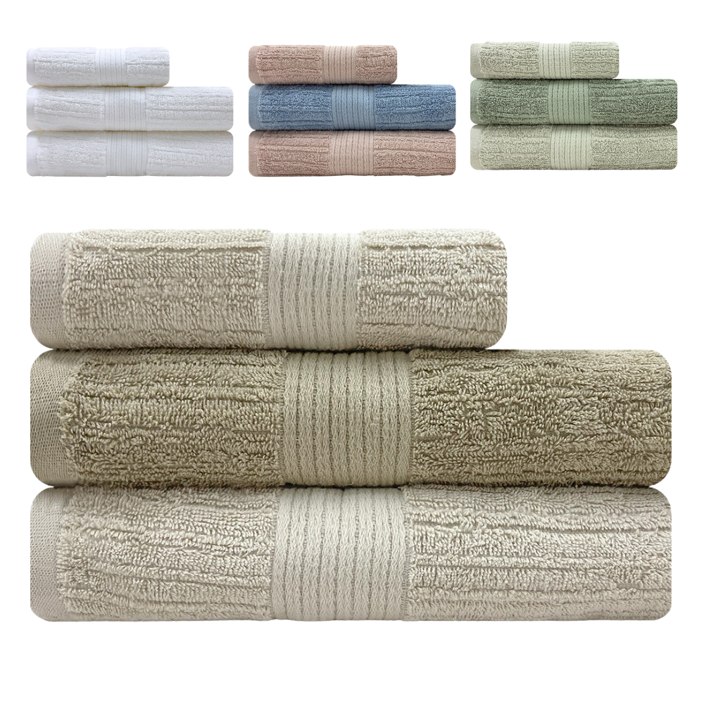 Jogo de Toalha Fio Penteado Canelado Algodão 3 Peças Banho e Rosto Buddemeyer em Oferta na Shopee