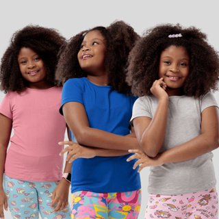 Kit Com 5 Peças Sem Estampa Blusa Infantil Menina Cotton Algodão Confortável em Oferta na Shopee