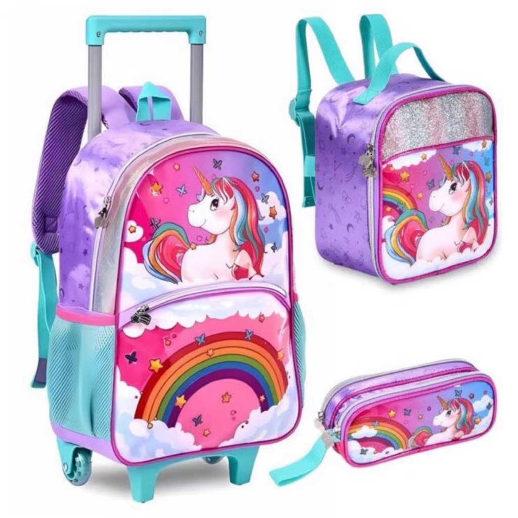 Mochila infantil Rodinha escolar mochila  na promoção Unicórnio, Original Clio em Oferta na Shopee