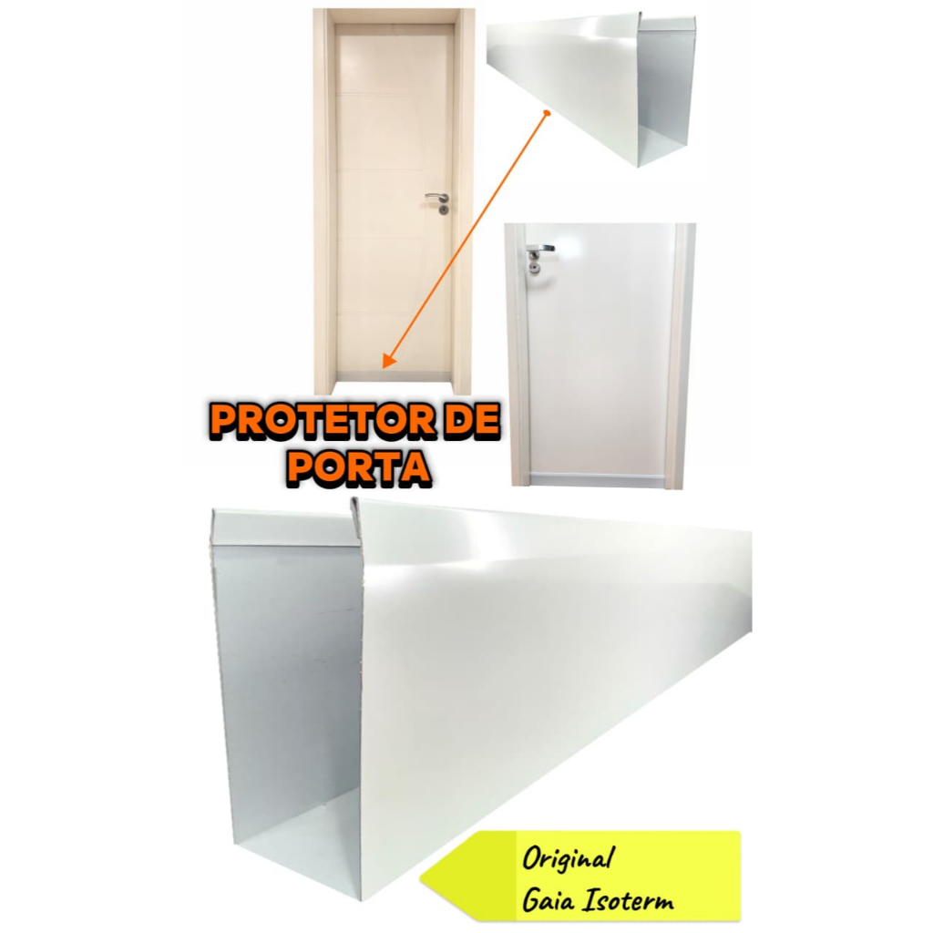 Protetor Salva Porta Branco em Metal (Aço) Para Banheiro, Cozinha, Quarto, Sala e Outros
