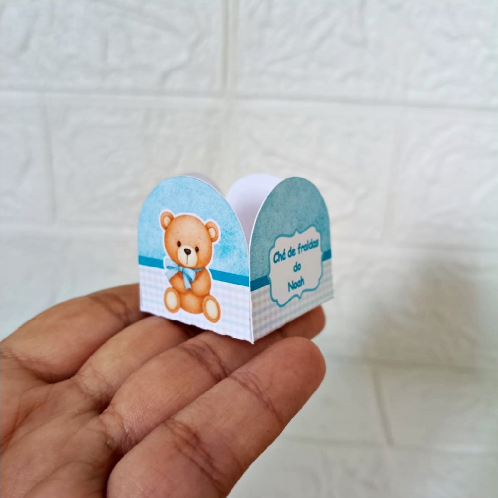 Forminha para Doces Brigadeiro Personalizada Chá de Fraldas Azul Festa Princesa Lembrancinha