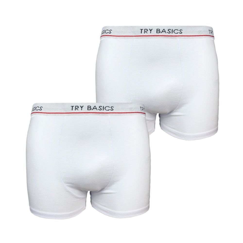 Kit 2 Cuecas Boxer Infantil Box Algodão Cotton Conforto Branca Promoção