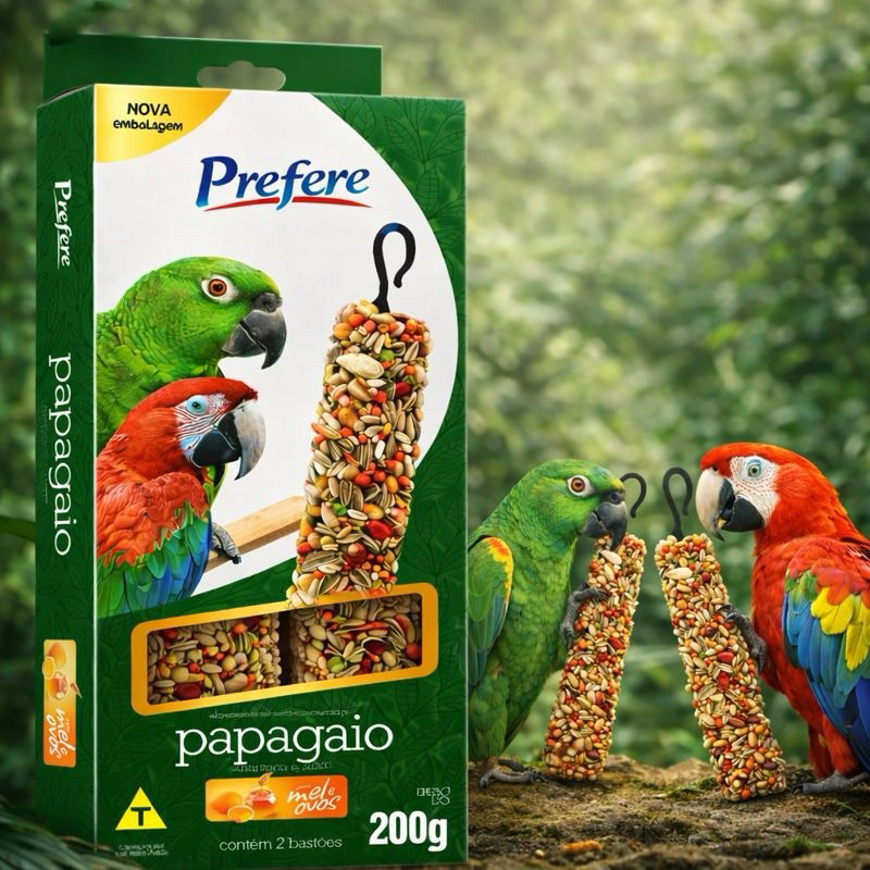 Bastão Prefere Papagaio 200G - 2 Unidades Petisco P/ Psitacídeos Grande