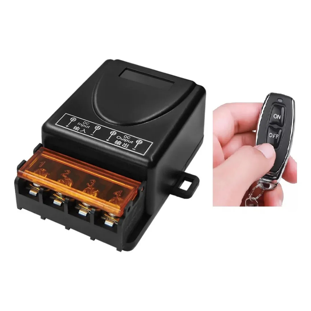 Liga E Desliga 30ah 12v Dc Controle Rf Modulo Bomba De Agua Preto