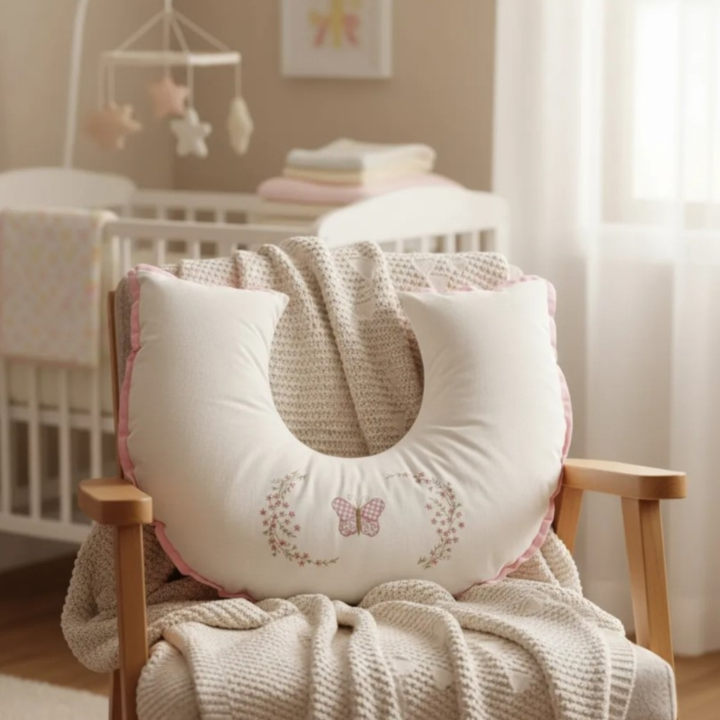 Almofada Amamentação Lepetit Reversível Tecido 100% Algodão Enchimento Silicone em Oferta na Shopee