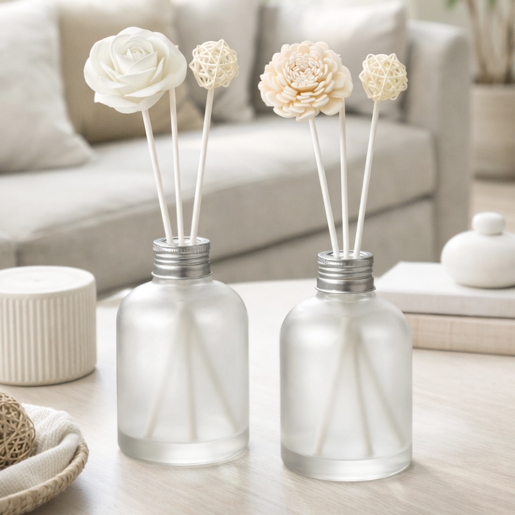 Kit Varetas de Fibra Flor Bolinha Para Difusor Aromatizador Ambientes Moderno Decorativo Enfeite