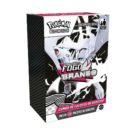 Combo Pokémon Fogo Branco 18 Pacotes TCG Original Lacrado