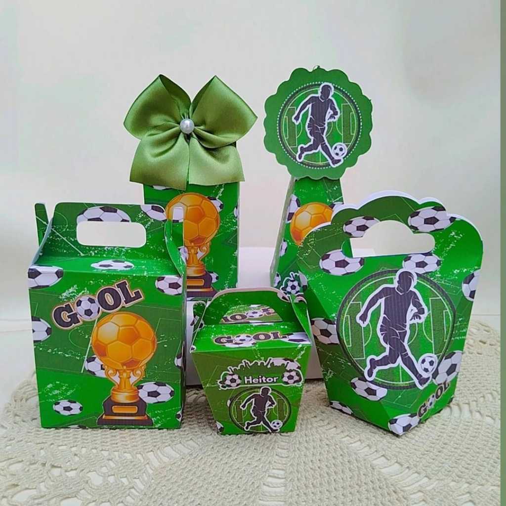 Kit Festa Tema FUTEBOL COPA Caixinhas Personalizadas Lembrancinhas para Festas PEGUE E MONTE