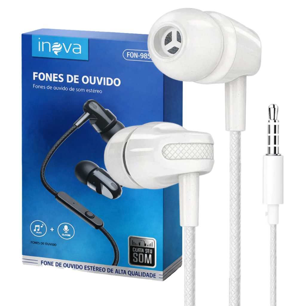Fone de Ouvido P2 In-Ear com Microfone Áudio HD Original Inova