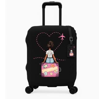 Capa de Mala P-M-G + Tag Estampada Bagagem Viagem Protetora Grande Protetor Original Tecido Canelado em Oferta na Shopee