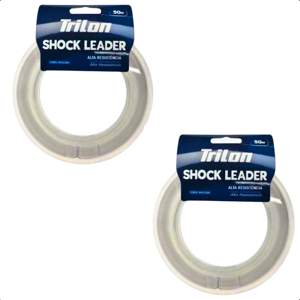 Kit 2 Linha Trilon Shock Leader 0,40mm 50m Invisível Na Água linha fluorcarbono