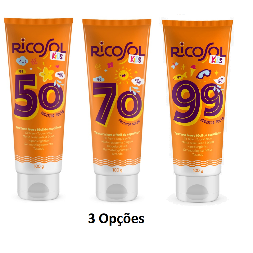 RICOSOL Kids Protetor Solar Infantil FPS 50 ou 70 Muito