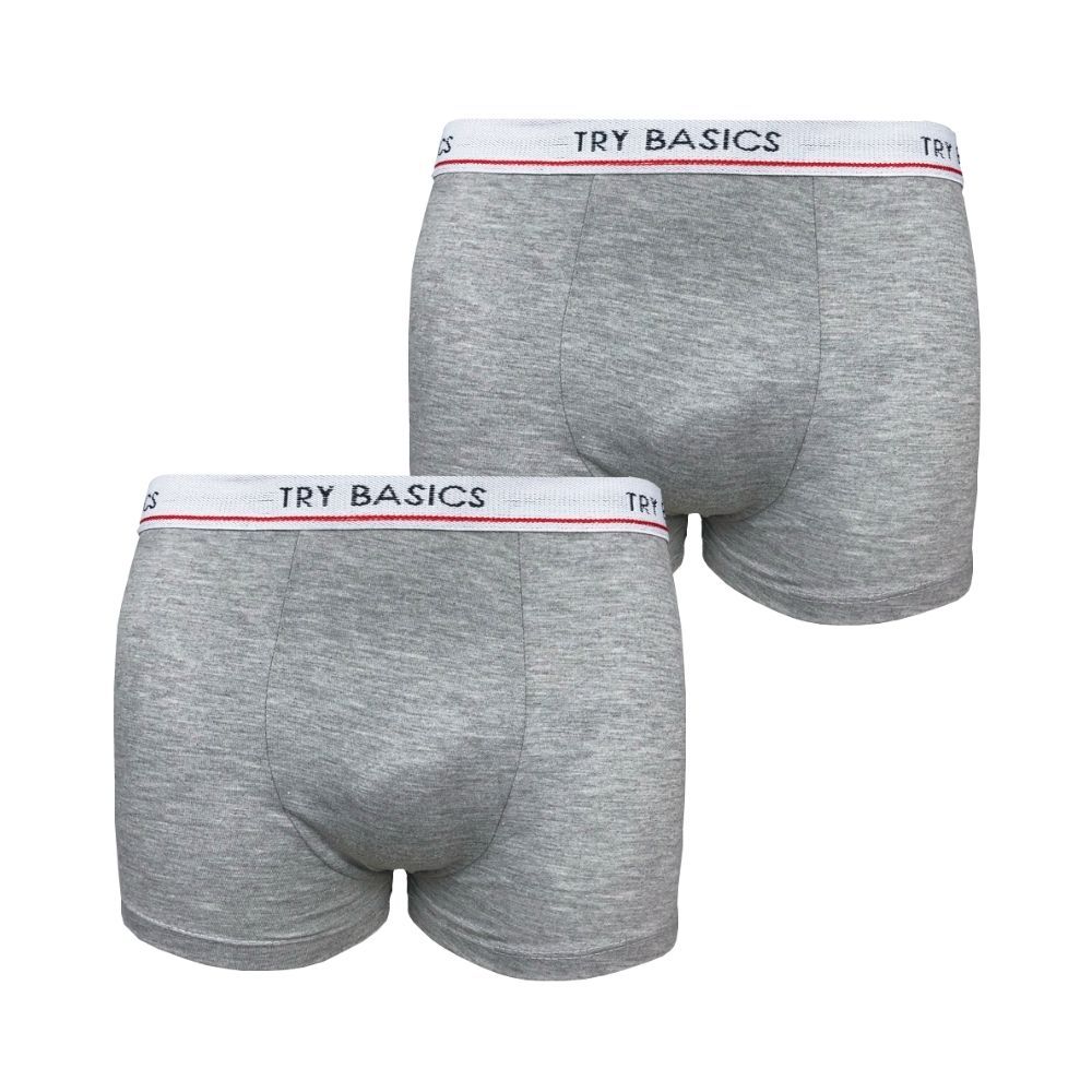Kit 2 Cuecas Boxer Infantil Box Algodão Cotton Conforto Cinza Promoção