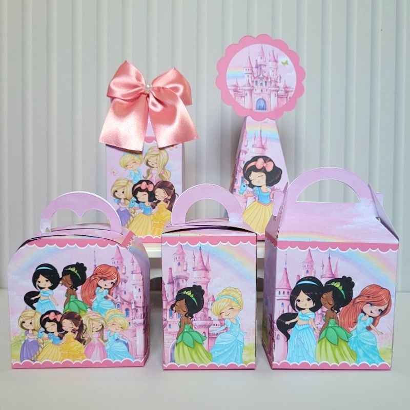 Personalizados Princesas Cute Aquarela Desmontada Caixinha Lembrancinha Kit Festa Aniversário Menina 1 ano