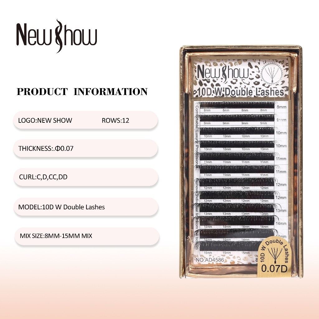 New Show Cílios 10DW LASHES/D/DD/C Extensão  Postiços Alongamento Novidade Volume Maquiagem Híbrida  12 Fileiras/Bandeja em Oferta na Shopee