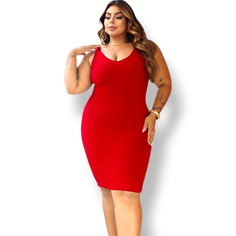 Vestido plus size, forrado, alça franzida, modela o corpo, não é transparente, tecido suplex Premium, veste do 44 ao 50