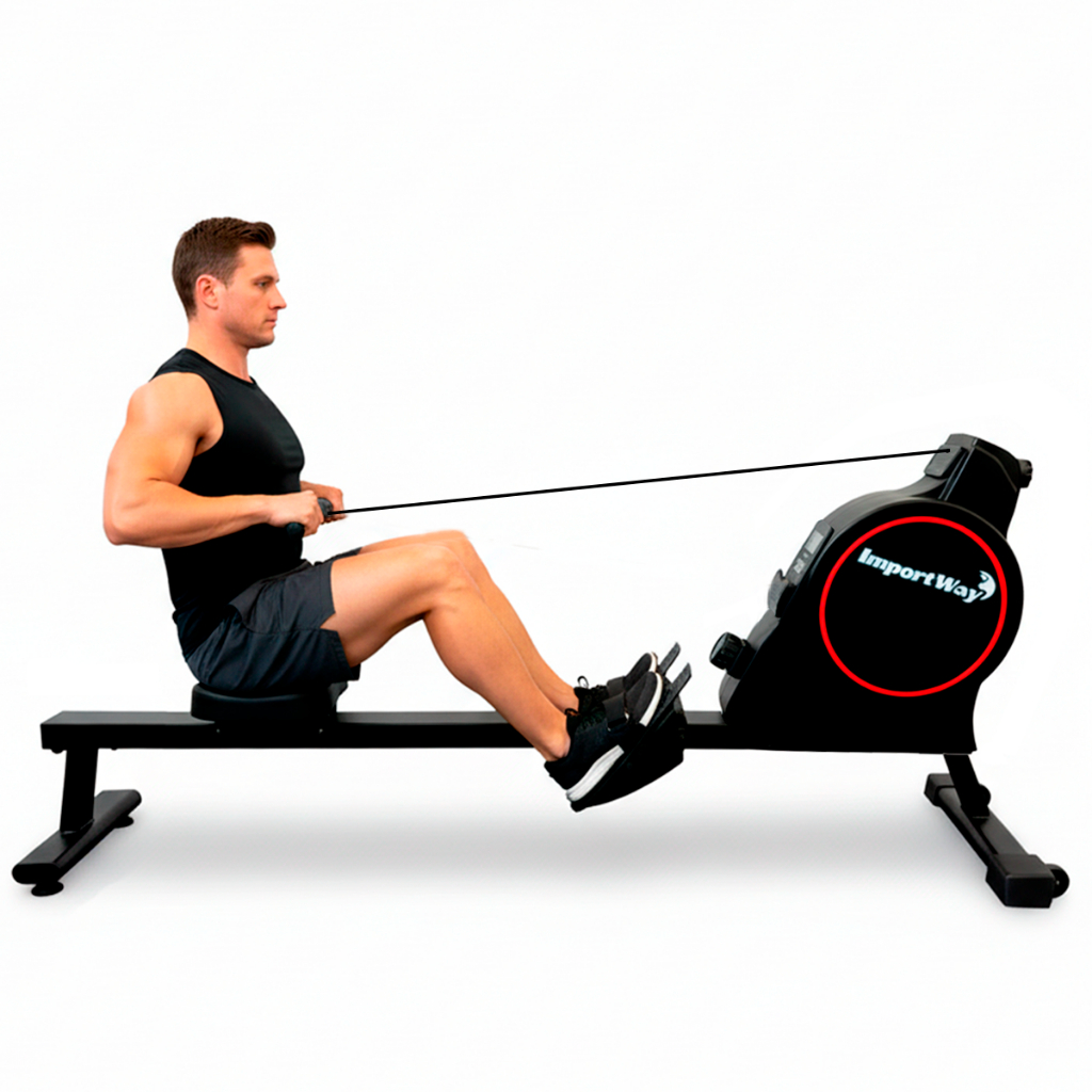 Aparelho Simulador de Remo Fitness IWF020 Portátil Treino Completo com Monitor Digital Suporta até 150kg - Importway em Oferta na Shopee