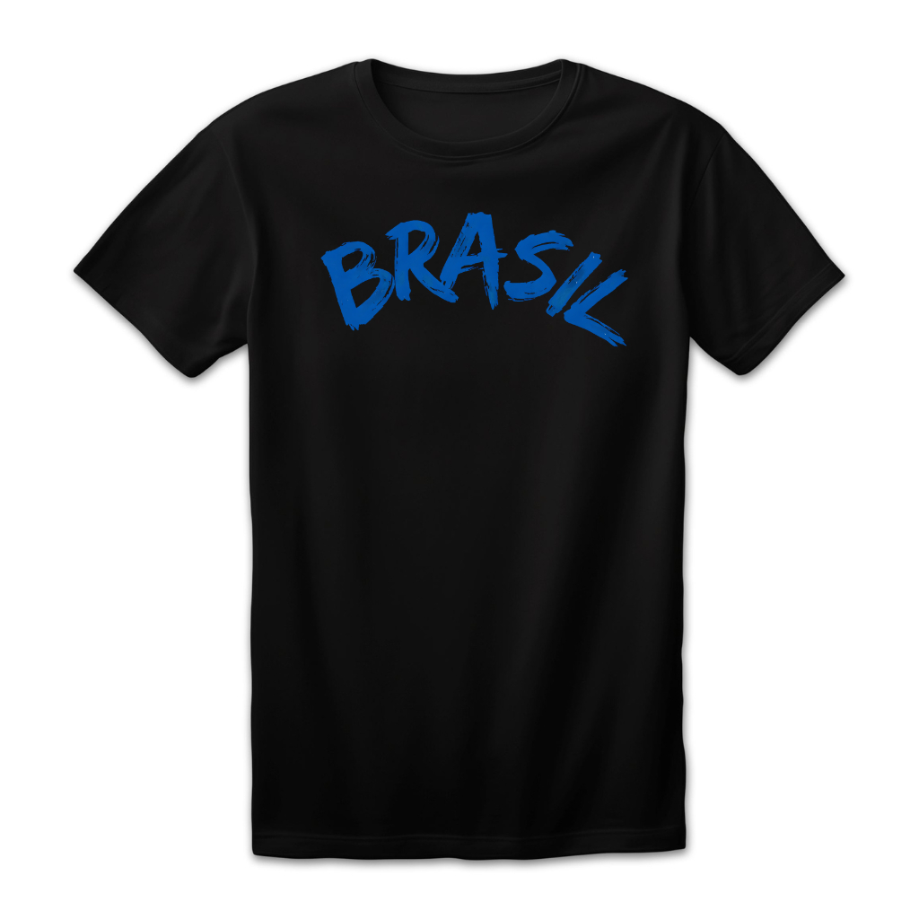Camiseta Unissex Estampa Brasil Azul Copa do Mundo 2026 Futebol Algodão Conforto Promoção Casual Dia