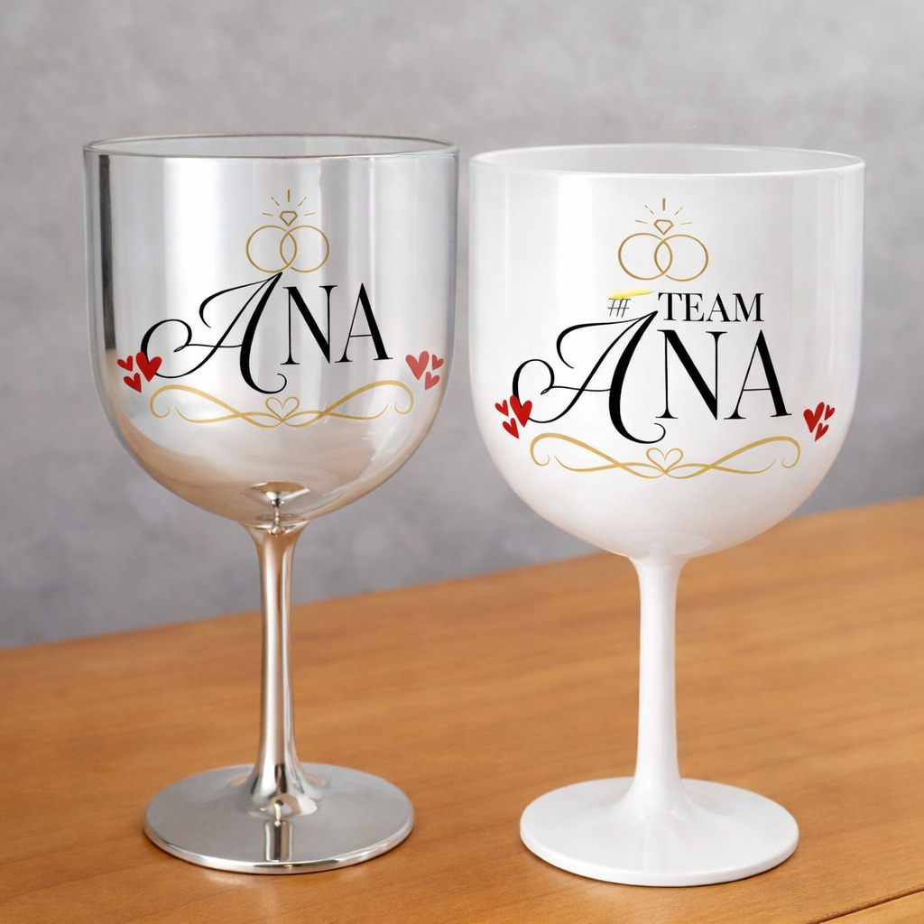 Kit 11 Taças Despedida de Solteira Gin PERSONALIZADA COM NOME Chá Lingerie Noiva Bride Team