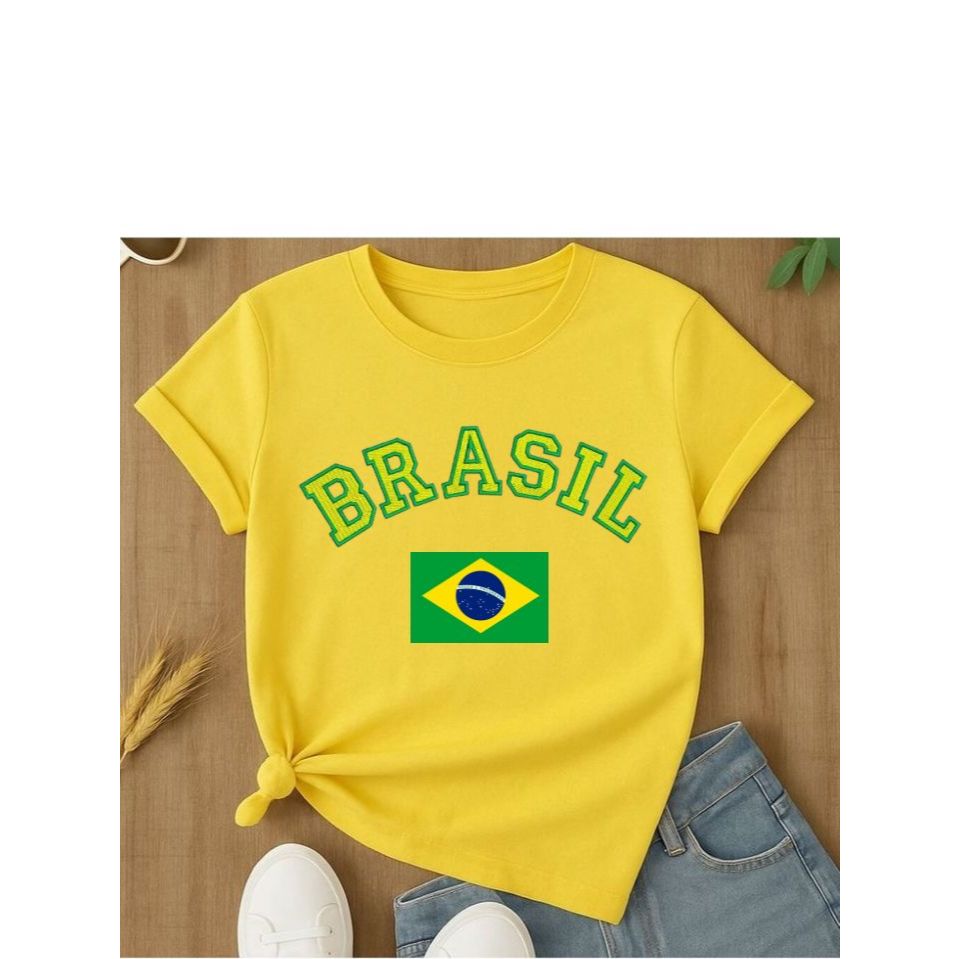 Camiseta Classica Adulto Unisex Brasil Copa 2026 Estampado Diversas Cores Estilosa Masculino e Feminino Tamanho P ao g