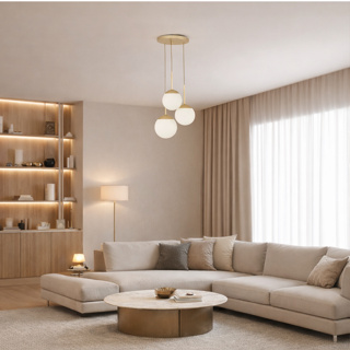 Lustre Pendente Jabuticaba 3 Globos E27 Para Sala em Oferta na Shopee