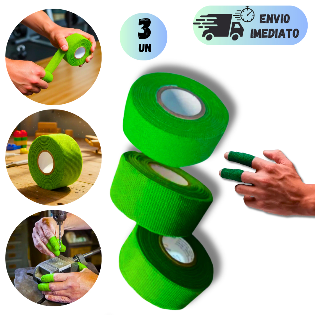 KIT 3/2/1 FITAS CREMER BANTEX PROTETOR PARA DEDOS E MÃOS 25mm x 15 METROS BANDAGEM CORTES E ESPORTES