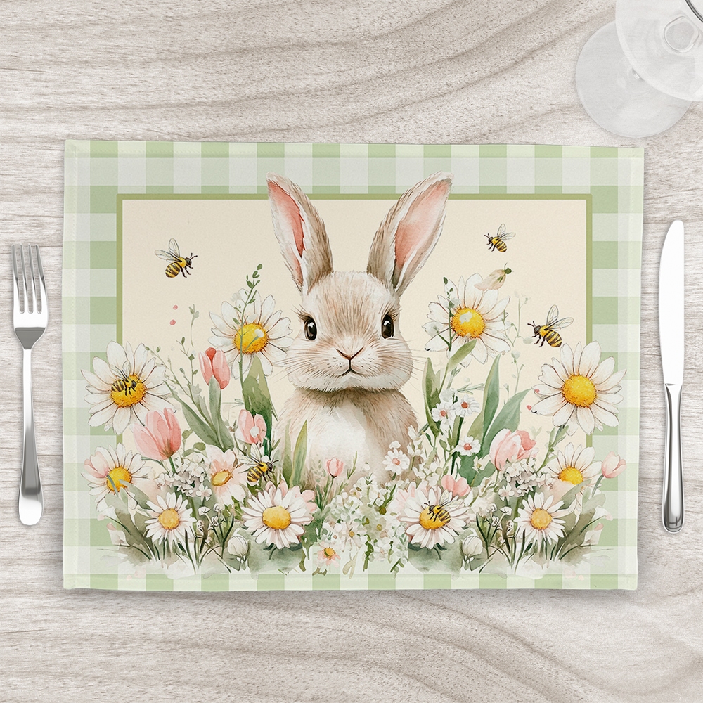Lugar Americano Páscoa 34x44cm Xadrez Menta - Mesa Posta Decorativo em Oferta na Shopee