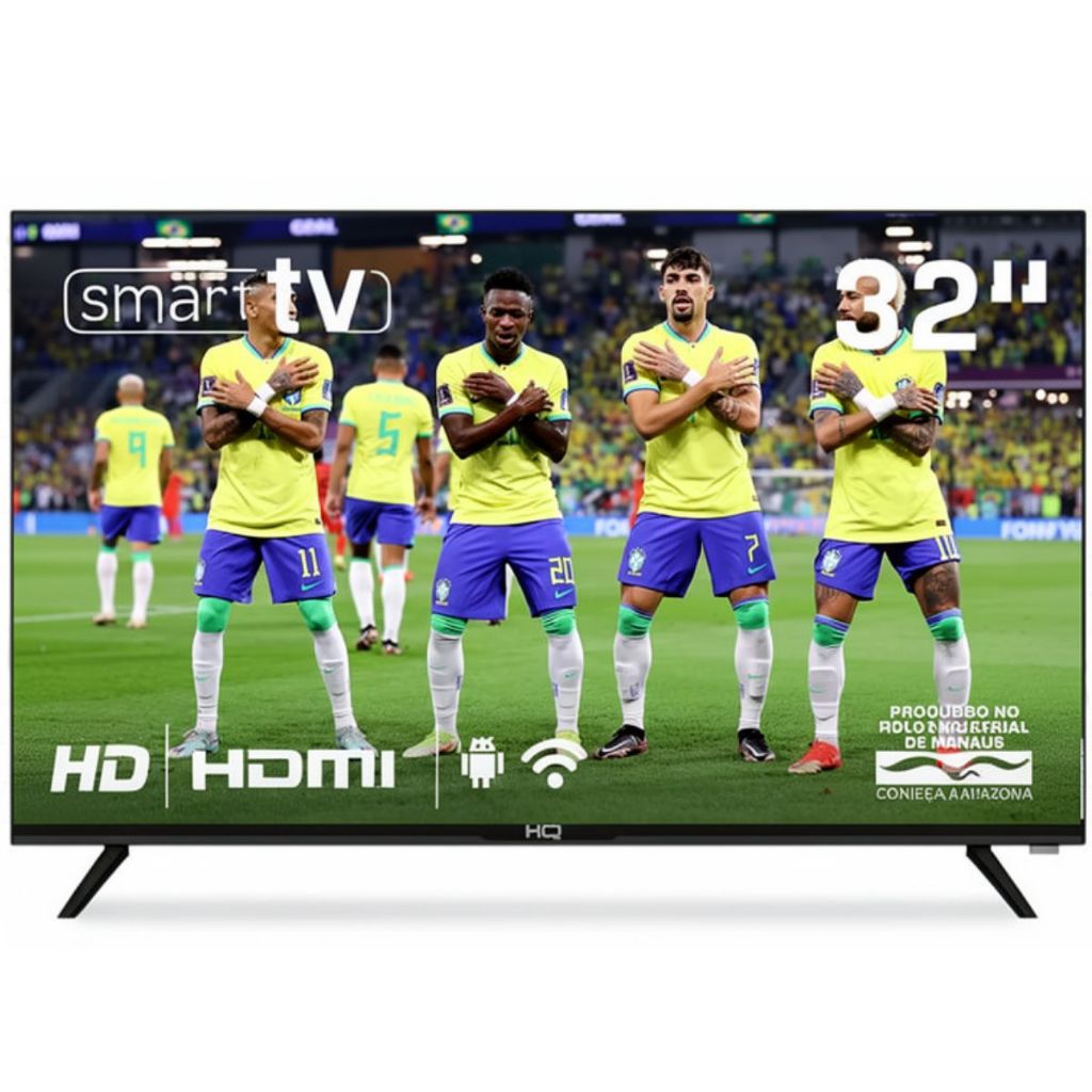 Smart Tv 32" Hq HD Android 12 Frameless Slim Hqs32nkhm Wi-Fi — R$ 1.250,00 em Shopee