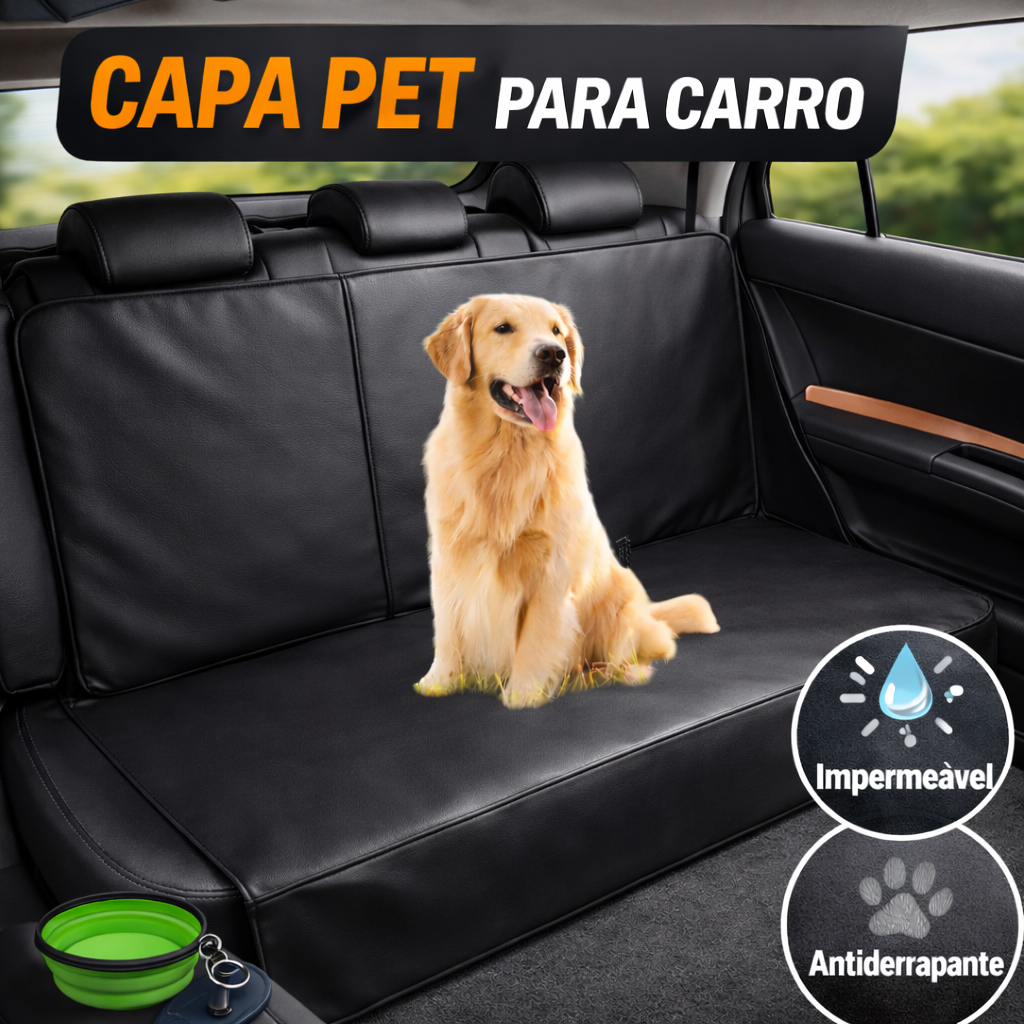 Capa Pet Impermeável Protetora Para Carro Banco Traseiro Pet Cão Gato Animais