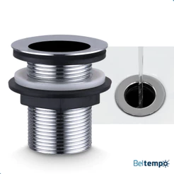Válvula Padrão 1 1/4 Ralo Para Cuba Pia Banheiro Inox Cromada Classic Beltempo