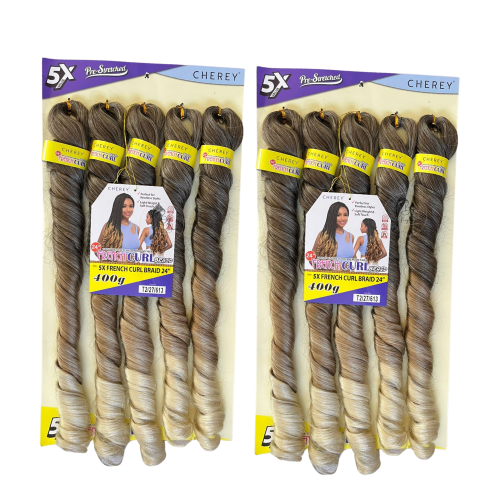 Jumbo French Curl Braids 5x 60cm Cherey Braids Onduladas 400g Jumbo trança com cachos em Oferta na Shopee