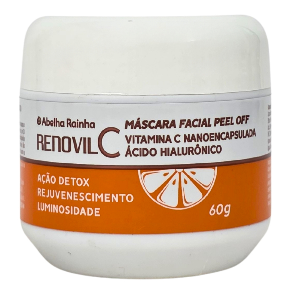 Máscara Facial Peel Off Vitamina C Nanoencapsulada Ácido Hialurônico Renovil C Abelha Rainha 60g
