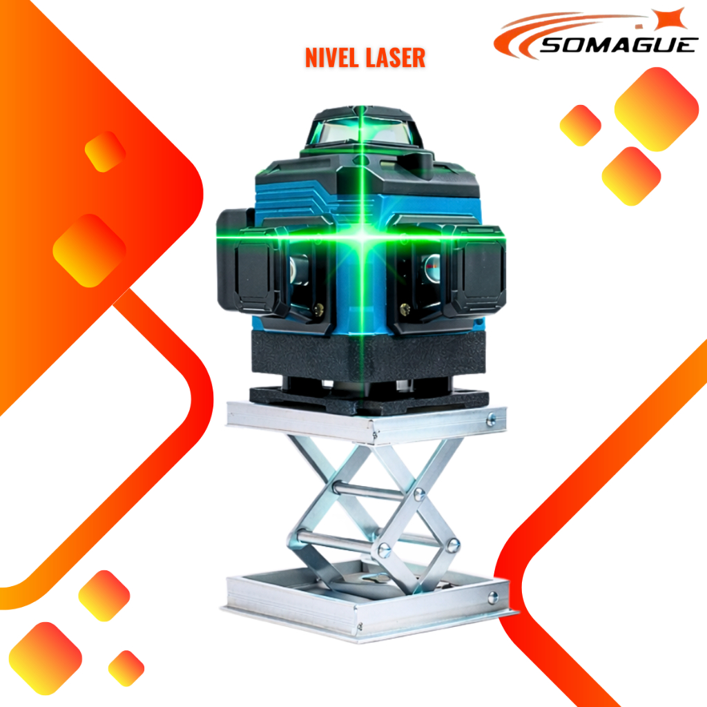 Nível Laser Verde 16 Linhas 4d Autonivelante Com 2 Baterias em Oferta na Shopee