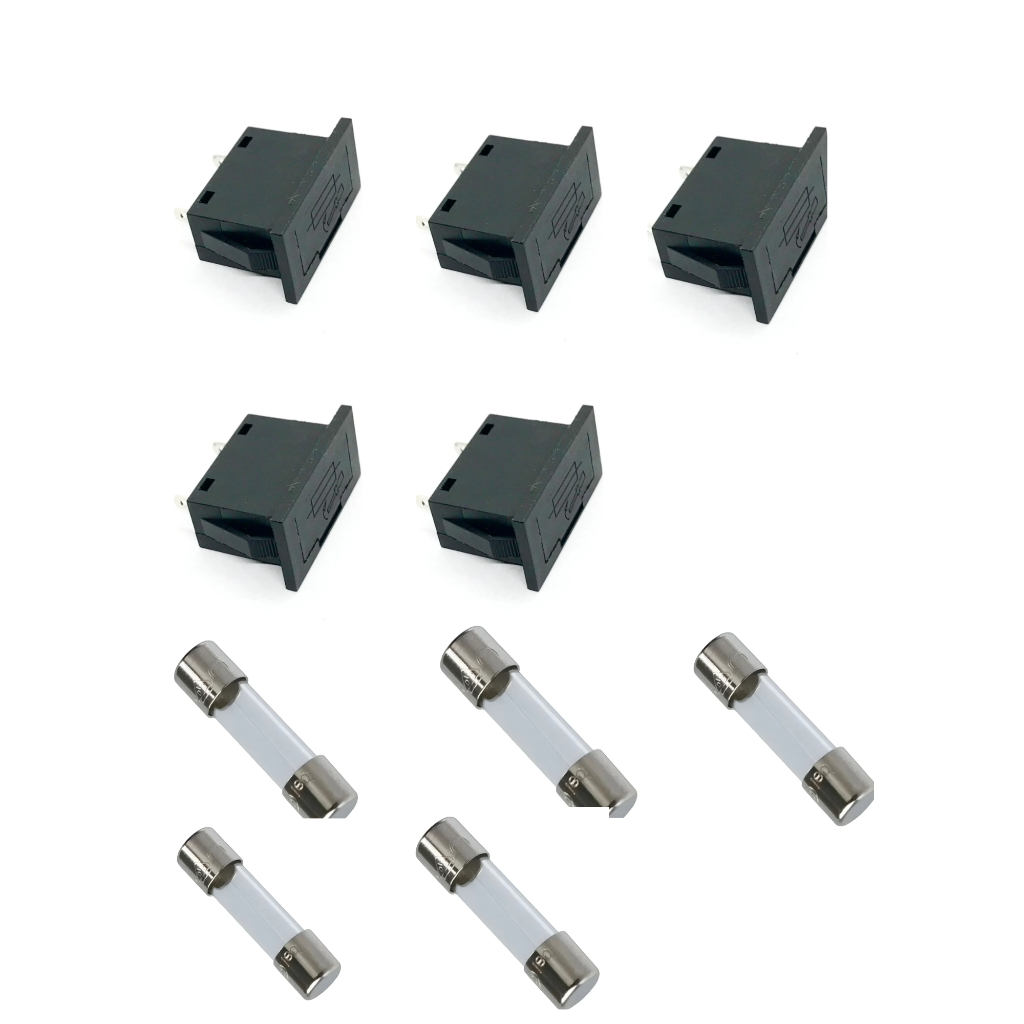 Kit 5 Fusivel De Vidro 10a 5x20 Pequeno + 5 Porta Fusivel BF-020 5X20