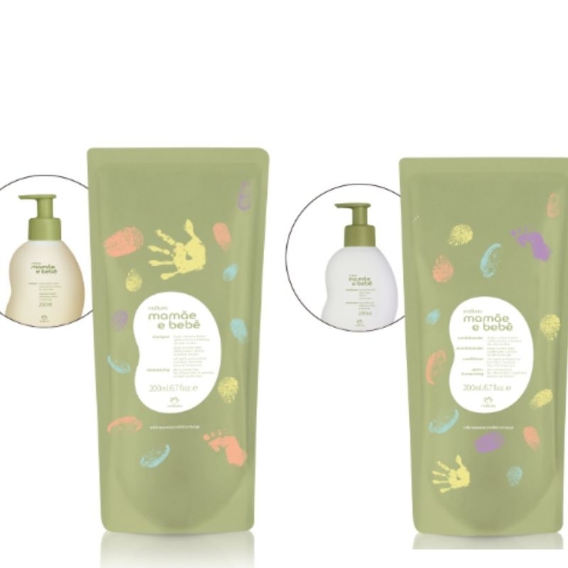 Combo de Refil Shampoo e Condicionador mamãe e bebê Natura