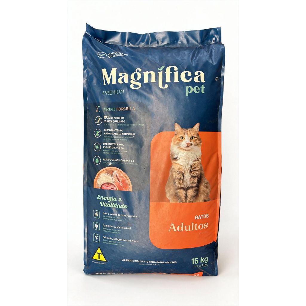 Ração Magnífica Premium Pet Gatos Adultos 15kg