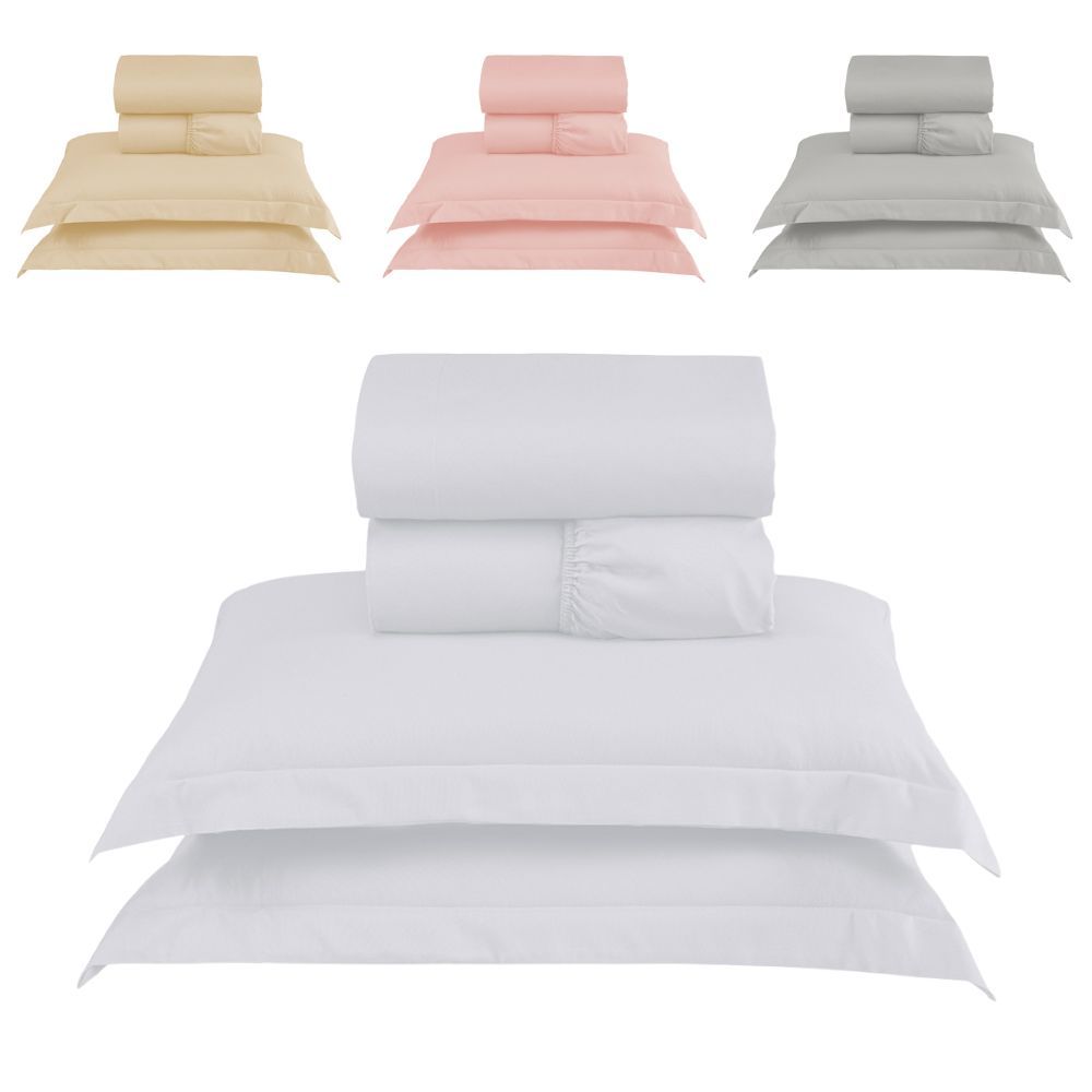 Jogo de Cama King Percal 300 Fios 100% Algodão Acetinado 4 Peças – BF Colchões em Oferta na Shopee