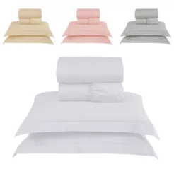 Jogo de Cama King Percal 300 Fios 100% Algodão Acetinado 4 Peças – BF Colchões
