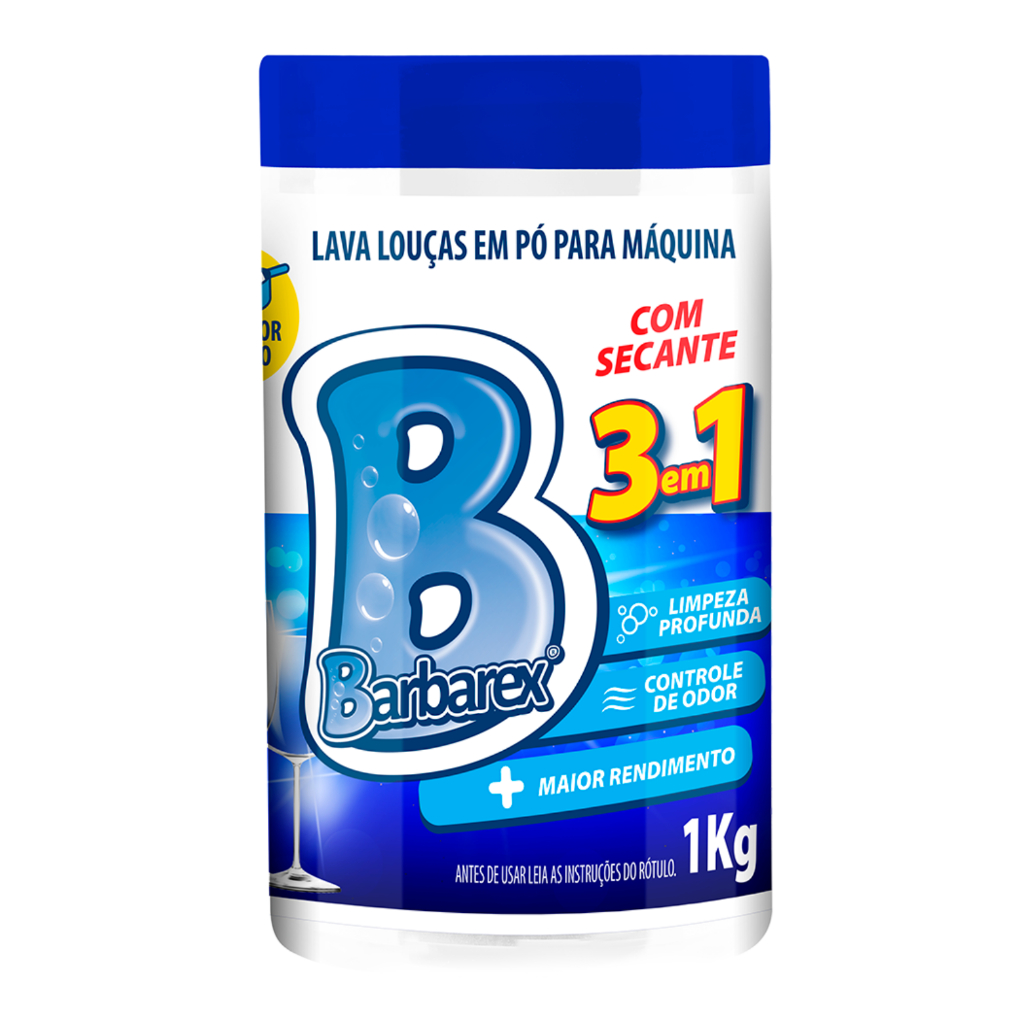 Detergente Pó Pra Máquina Com Secante Brilho 1 Kg Barbarex em Oferta na Shopee