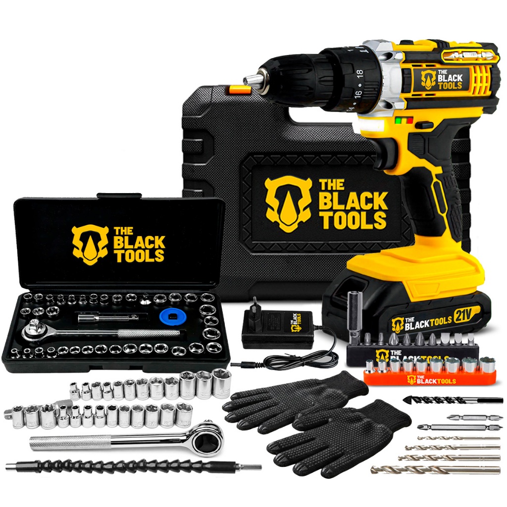 Parafusadeira E Furadeira De Impacto Tb-21pw 21v 3/8 Com Jogo De Soquetes 40 Peças + Acessórios em Oferta na Shopee