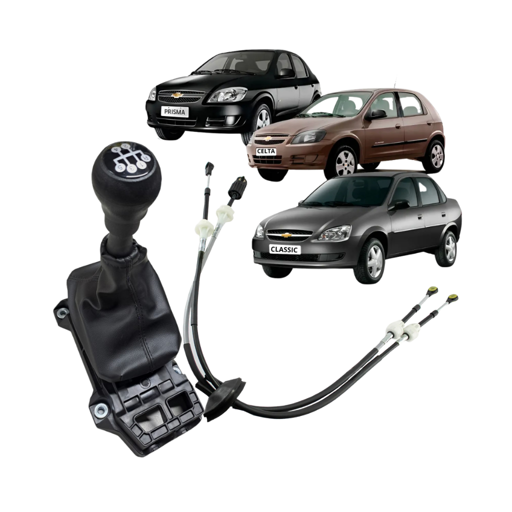 Kit Cabo Alavanca trambulador Cambio Com Coifa Chevrolet Celta Classic 2005 2006 2007 2008 2009 2010 2011 2012 2013 2014