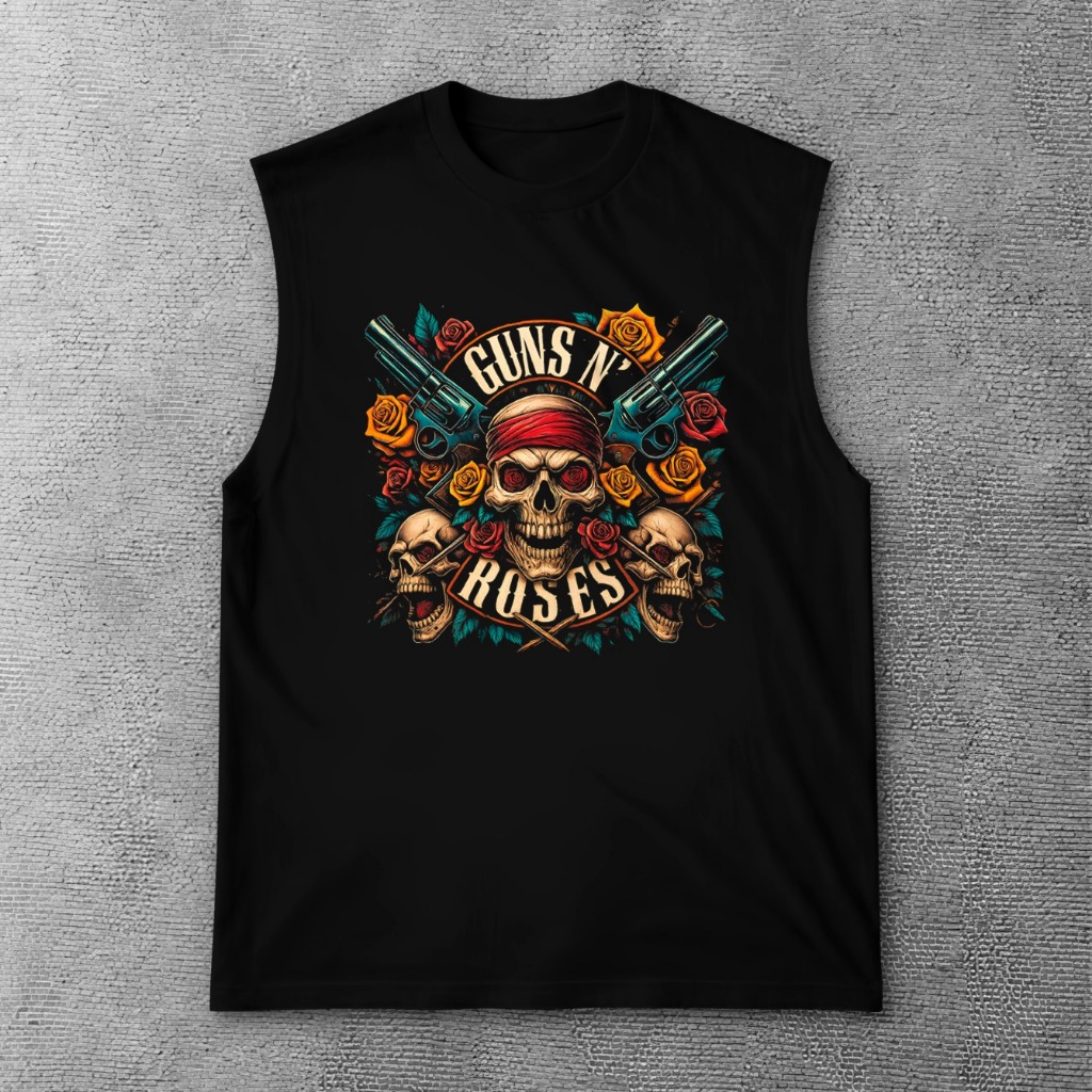Regata Machao Camiseta oversized Unisex Algodão Banda de Rock GUNS N ROSES NIRVANA ACDC QUEEN