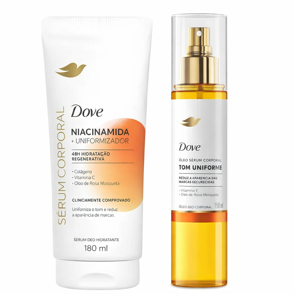 Kit Dove Sérum Corporal Niacinamida Uniformizador 180ml + Óleo Sérum Corporal Deo Tom Uniforme Spray 150ml