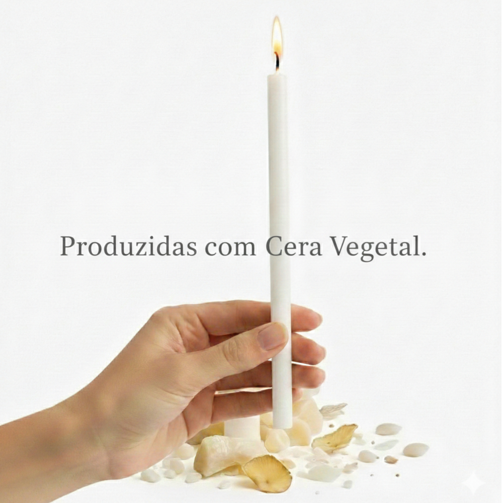 Vela Castiçal Branca 26cm Kit 20 unidades