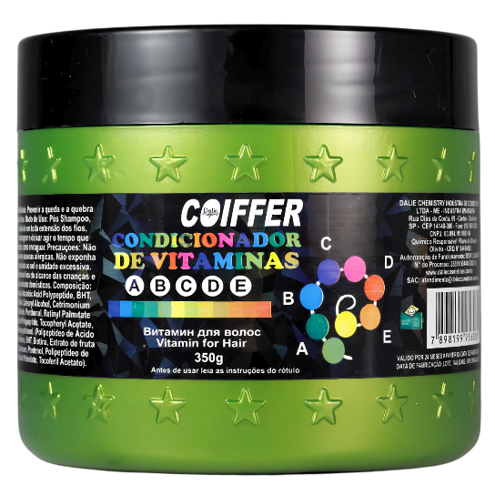 CONDICIONADOR VITAMINAS COIFFER 350G (Repositor de vitaminas, previne queda e quebra dos fios)