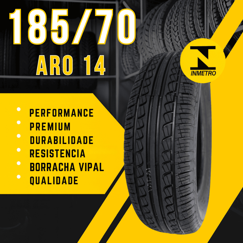 Pneu Carro 185 70 Aro 14  Corsa Strada Saveiro Montana Palio Gol Accent Clio Fiesta Premium 86R