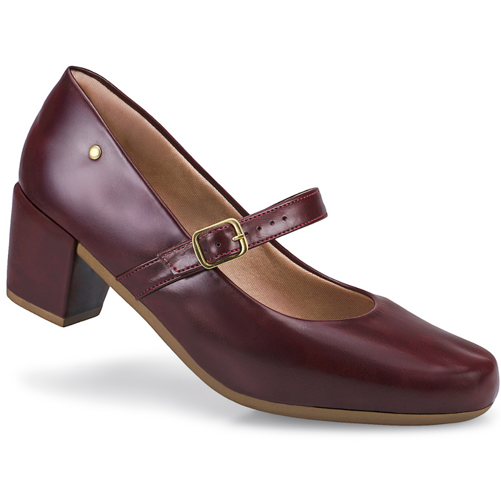 Sapato Feminino Boneca de Dança Salto baixo quadrado Bloco Confort Scarpin 6484 em Oferta na Shopee